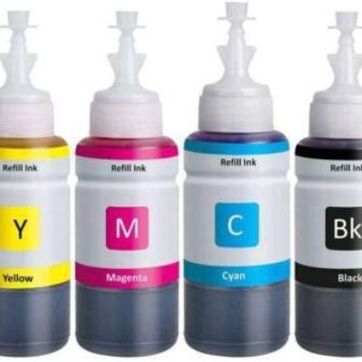 Ozer Refill Ink for Epson L210 100 Ml Each Bottle Multi Color Ink (Black, Cyan, Magenta, Yellow) Black + Tri Color Combo Pack Ink Bottle